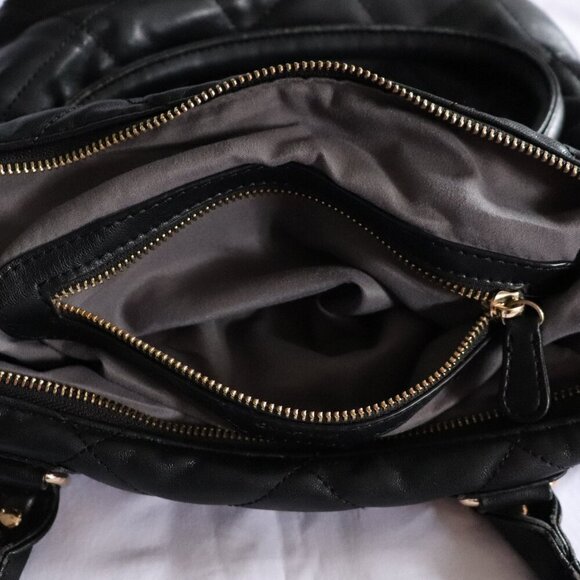 Deux Lux Women's Black Quilted Casual Zipper Lined Hand Cross Body Pocket Bag - Picture 15 of 16